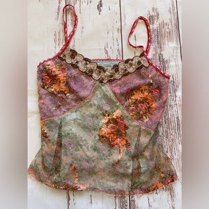 EUC Large lacey sequined tank top